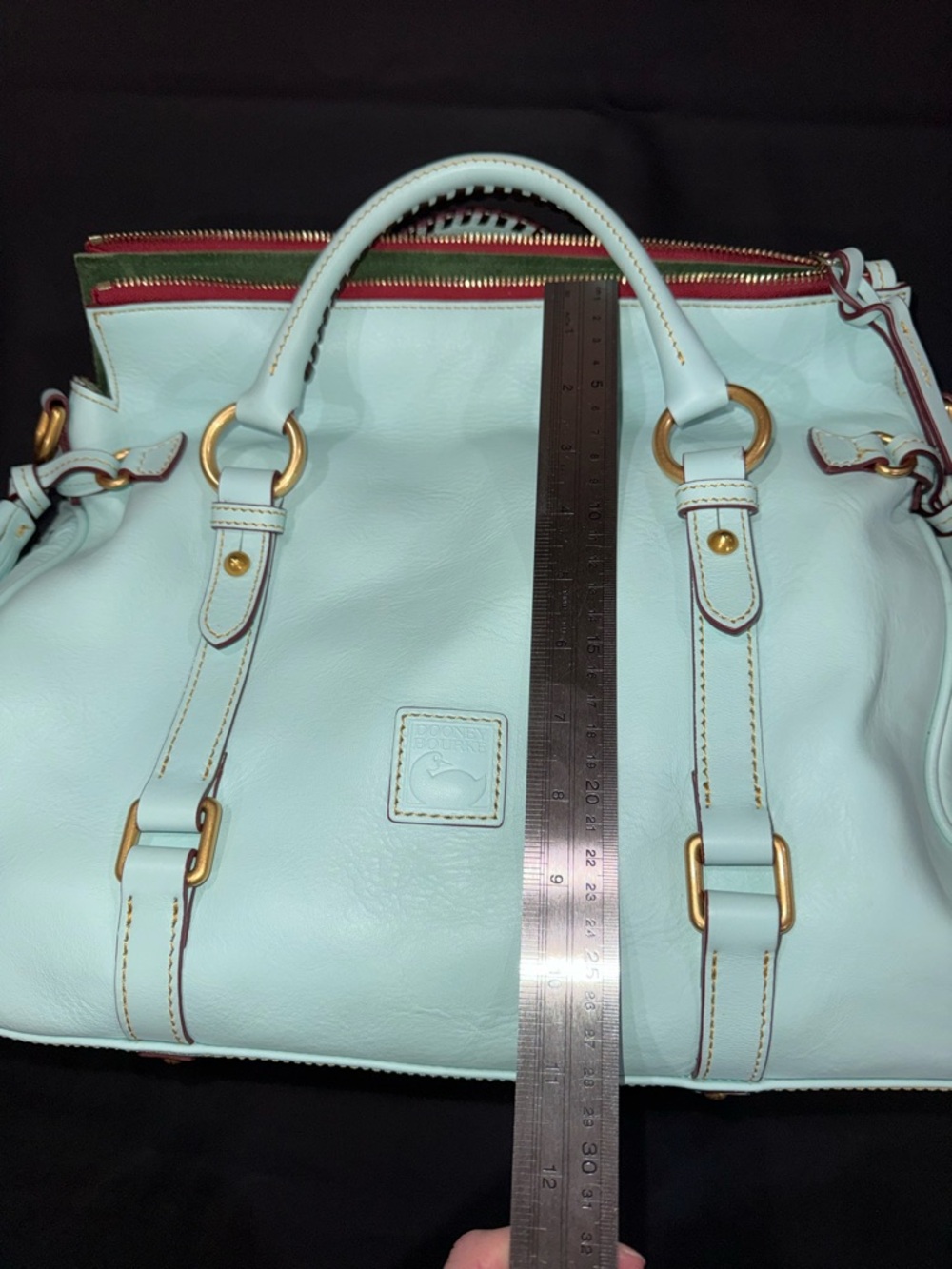 Dooney & Bourke Light Blue Large Florentine Leather Satchel - Picture 7 of 13